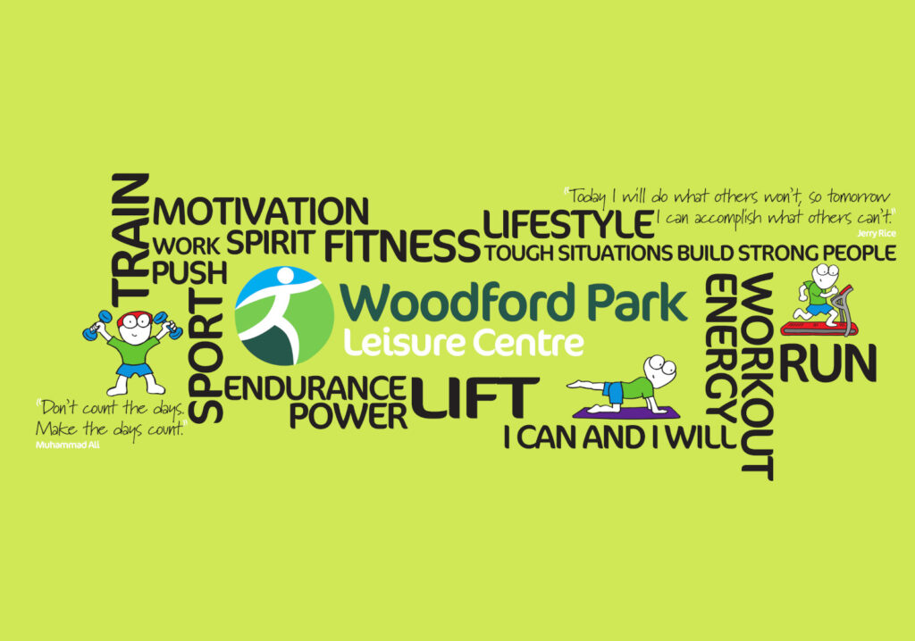 Woodford Park Gym word wall artwork