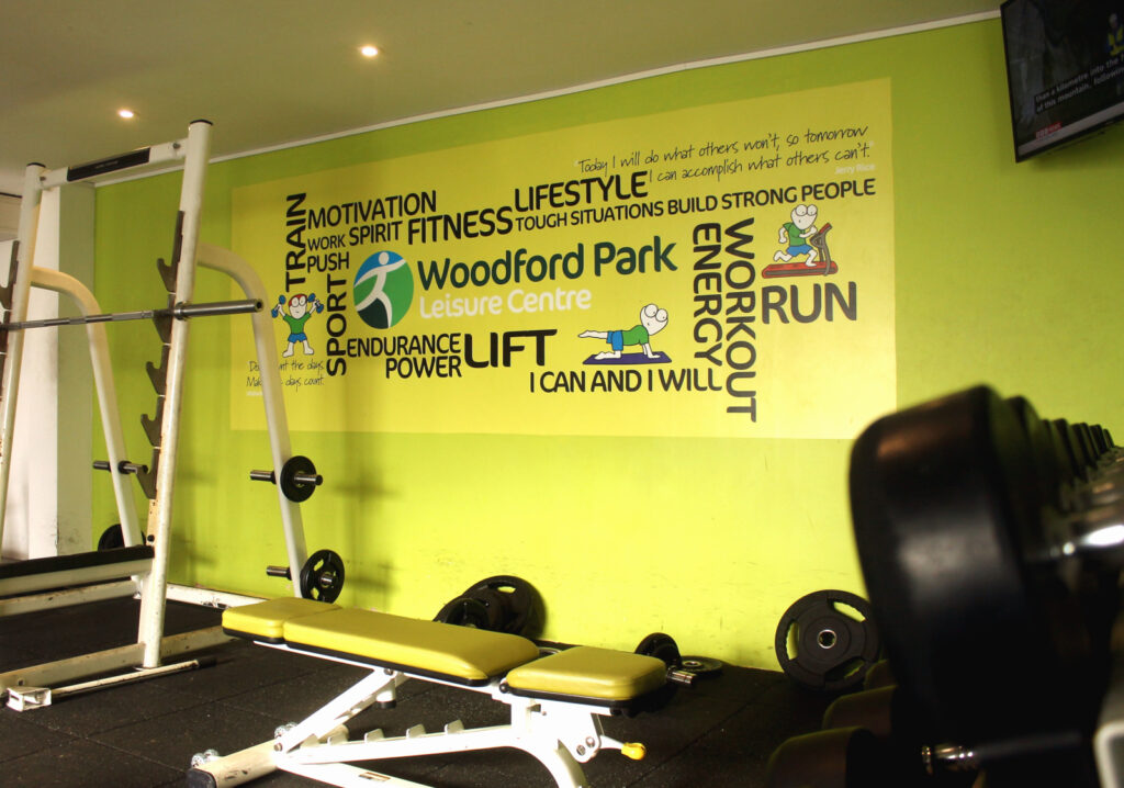 Woodford Park Gym word wall photo
