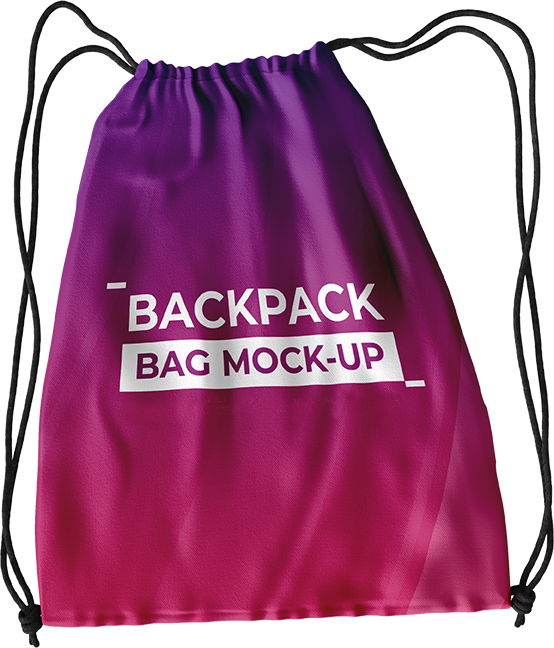 A drawstring bag for branded merchandise