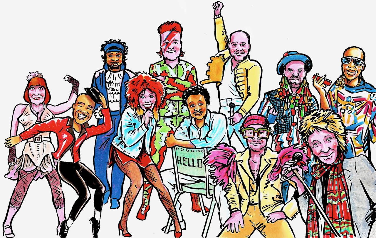 Corporate Christmas card illustration sketch