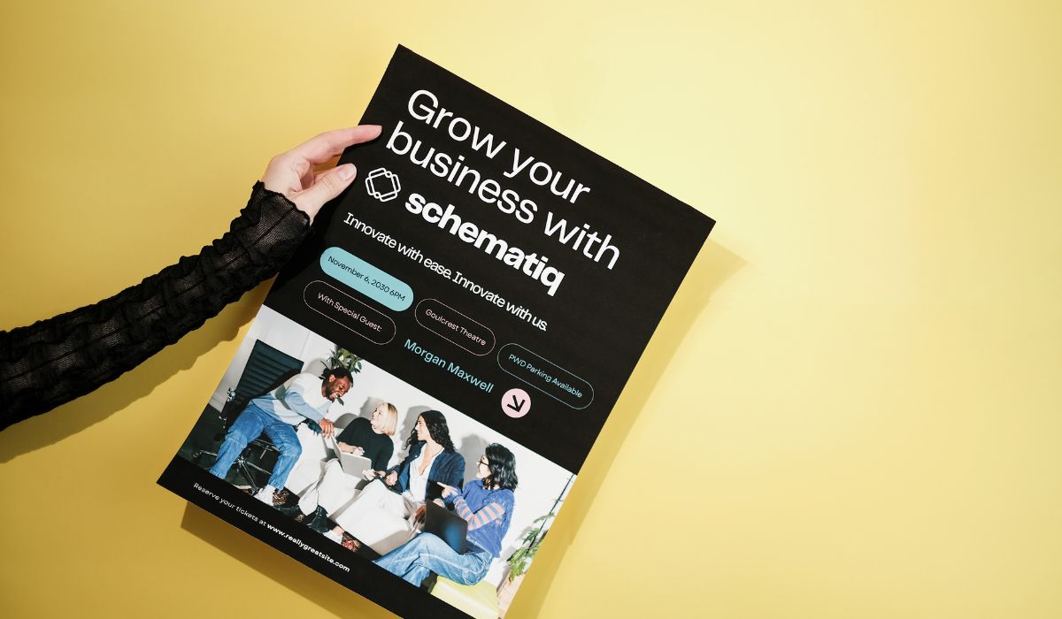 Flyer and poster made by a graphic design company to advertise and promote a business