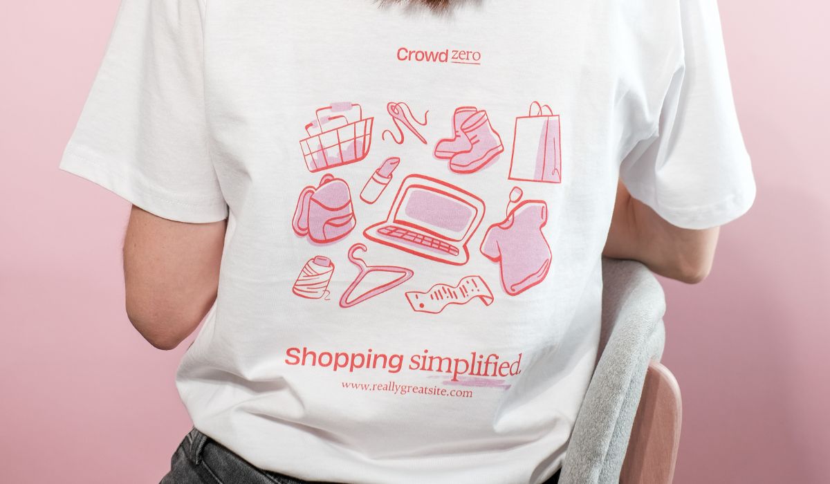 Woman wearing branded tshirt