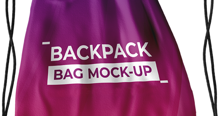 A drawstring bag for branded merchandise