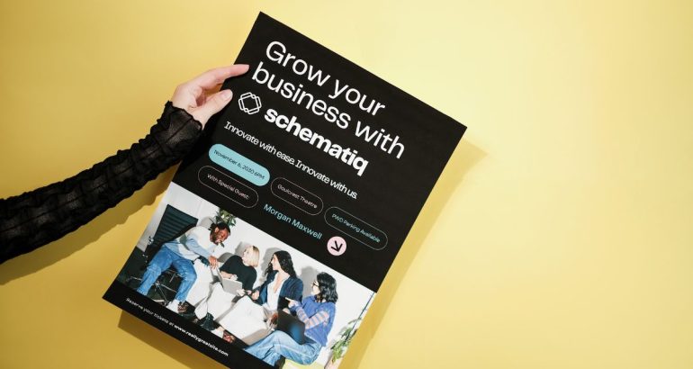 Flyer and poster made by a graphic design company to advertise and promote a business